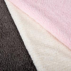 Weft Knitted 100% Polyester Sherpa Fleece Fabric For Blanket with Two Side Micro