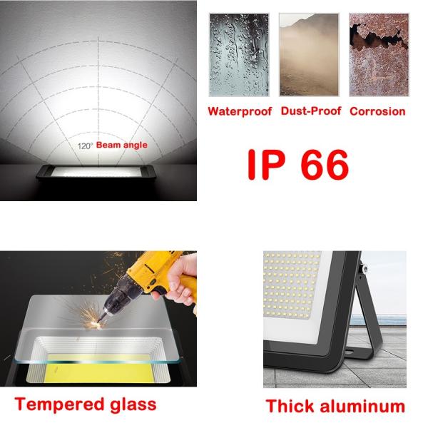 White 150w LED Flood Lights Exterior 265V 15000LM For Basketball Court