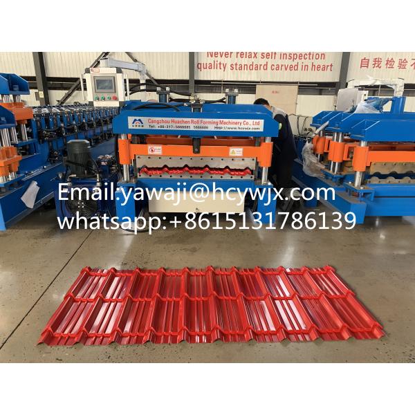 380v Roof Steel Plate Glazed Tile Roll Forming Machine with CR12 Cutter Material