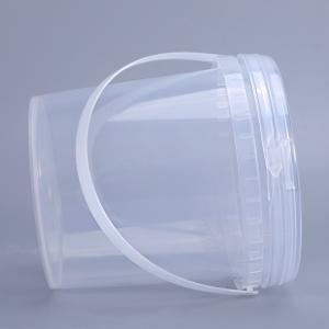 Water Round Transparent PP Plastic Pail Buckets Packaging With Lids