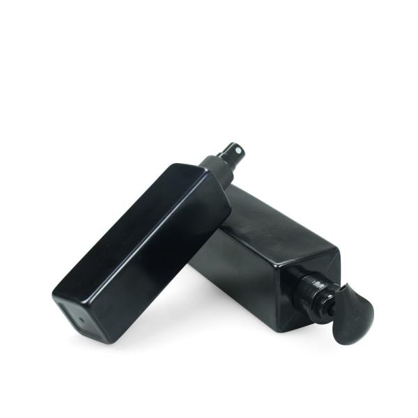 Buy 120ml 240ml PET Cosmetic Bottle Black Square Plastic 4oz 6oz at wholesale prices