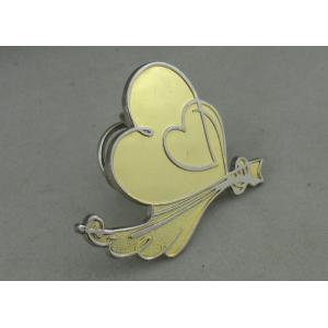 Die Stamped Scarf Buckle Badges , Brass Double Plating Scarves Knot