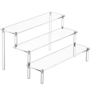 Quality Assembled Design 3 Layers Acrylic Stand Riser Cosmetics Display Shelf For Action Figures for sale