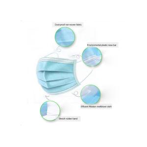 Antibacterial 3 Ply Surgical Face Mask Disposable Mouth Mask Latex Free