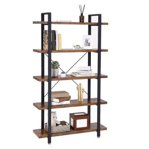 Bookshelf with 5 Layers, Industrial Style Bookshelf, Home Office Bookshelf,