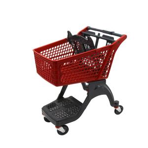 Four Wheeled Unfolding Plastic Shopping Trolleys With Seat