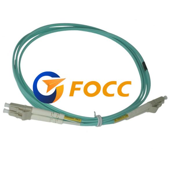 Aqua LC Fiber Optic Patch Cables Duplex OM3 Multimode Plenum Optical Fiber Cable