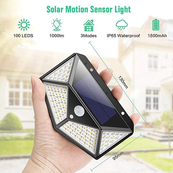 Outdoor emergency safety garden solar wall light