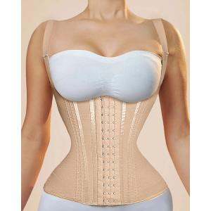Automated Embroidery Custom Zipper and Hook Body Shaper Tummy Wrap Corset for