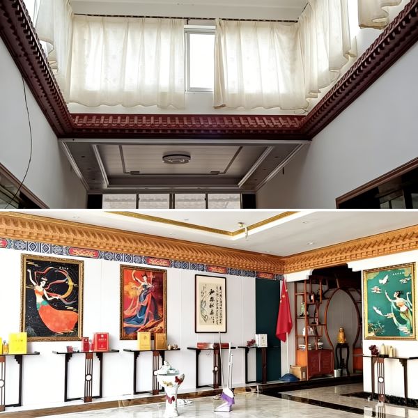 Japanese Plastic Roof Tile Eaves Tile with Mounting Bracket Black Gray Decorative Roof Panel for Wall Screens & Facades