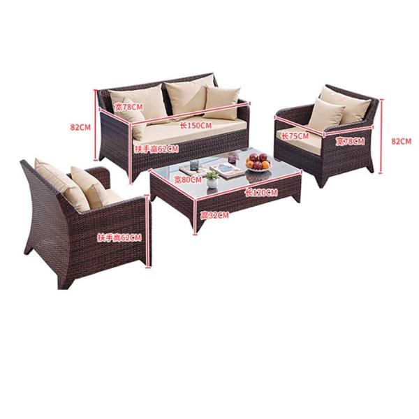 Single Rattan Garden Sofa Chair Waterproof Nordic Modern Terrace Combination