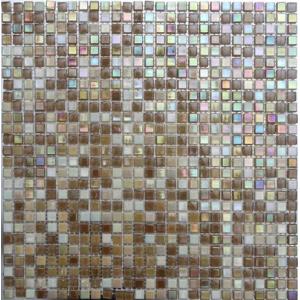 Quality mix brown crystal glass mosaic tile LARM08 for sale