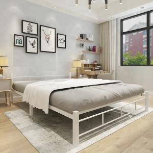 Modern Designs Metal Double Bed Easy Assemble Heavy Load Capacity