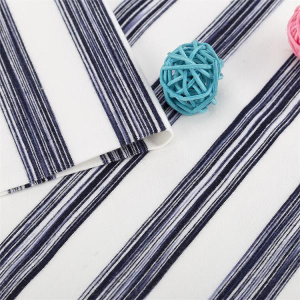 Environmental Elastic Smooth And Soft Striped Knit Fabric 100kg For T-Shirt