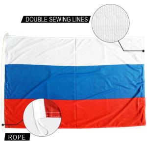 3x5' Russia National Flag Knitted Polyester Rope and loops Customized indoor