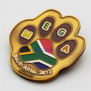 Personalized bear palm print badges custom made, painted metal brooch, antique