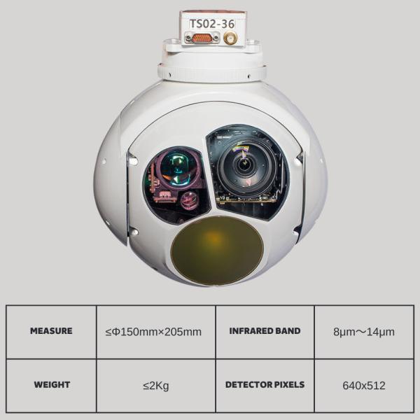 2KG 3 Axis 10KM Thermal Imaging UAV Pods Long Distance 50m~4KM Infrared Ranging HXTS02