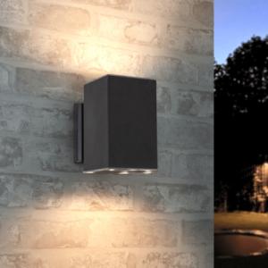 IP65 20 Lumens Exterior Solar Wall Lights 2W Up And Down Wall Sconce