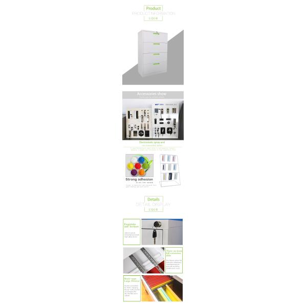 Cold Rolled Steel Office Lateral File Cabinets With 4 Drawers Modern Design