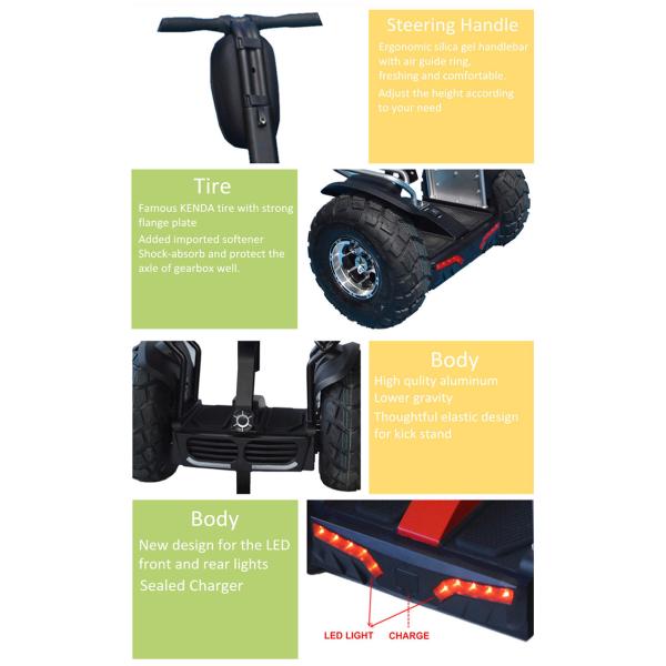 Off Road 4000 Watt Electric Self Balancing Scooters Chariot Smart 72v 8.8ah