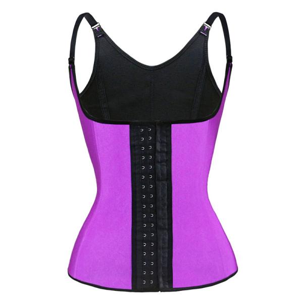 Purple Vest Corset Latex Waist Trainer 4 Steel Boned Adjustable Shoulder Strap Waist Trainer MH1052