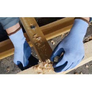 10 Gauge Dark Blue Polyester Liner Palm Coated Gloves With Latex Dipping For