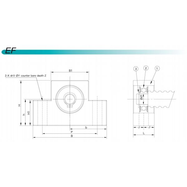 Eco Friendly High Load Lead Screw Support Ball Screw Support Unit EK15 EF15