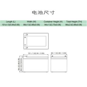 BP Series BP12-12FR 12V 12Ah VRLA Lead-Acid Rechargeable Energy Storage Battery