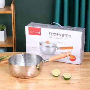 China Non Stick 22cm Milk Boiler Pot With Long Wooden Handle on sale