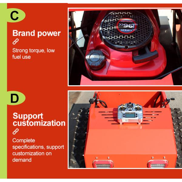 Gasoline Crawler Robot Lawn Mower Self Propelled Remote Control Walking Tractor Garden Grass Cutting Machine