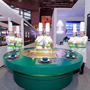 1600mm Gas Circle Teppanyaki Grill Table Electromagnetic Heating