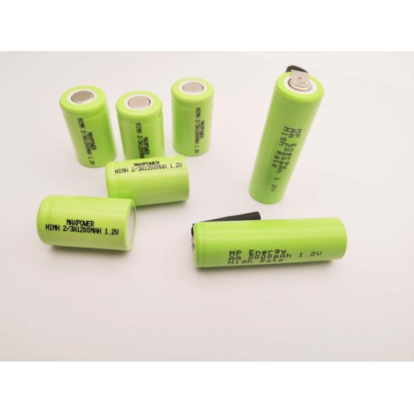 Flat Top Cylindrical Nimh Aa Rechargeable Batteries 1.2V 2/3A1200mAh High Rate CB