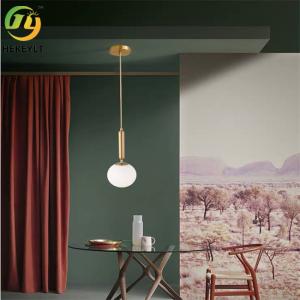 Residential Gold Globe Glass Pendant Light Modern Simple Design