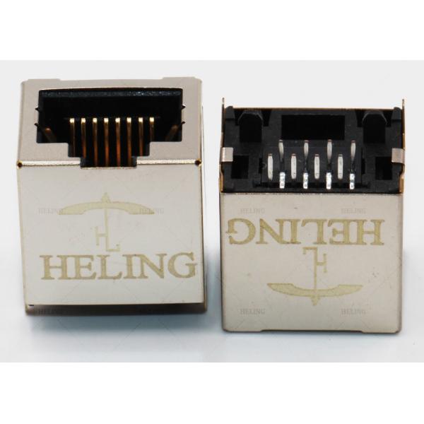 Gold Plating Contact Terminal 180 SMT RJ45 Connector R / A 50U" Single Port