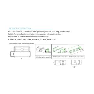 UV lamp installed kit, PHT UVC Kit for fan coil units installed on air return
