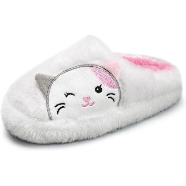 High-Density Memory Foam Kids Indoor Slippers with Breathable Faux Fur Lining and Odor Prevention