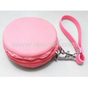 Newly Promotional Macarons Kids Silicone Lady Purse Wallet with Zipper