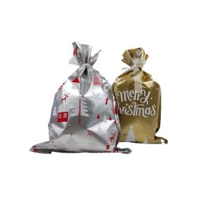 Large Christmas Wrapping Bag , Ribbon Ties W44cm Aluminium Packaging Pouch