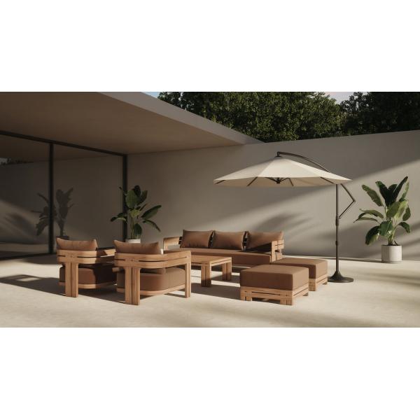 Modern Stylish Natural Teak Wood Lounge Sofa for Hotel Outdoor Patio Furniture Set