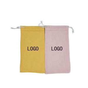 18*9cm Soft Microfiber Eyeglass Pouch Sunglasses Drawstring Bag Customization