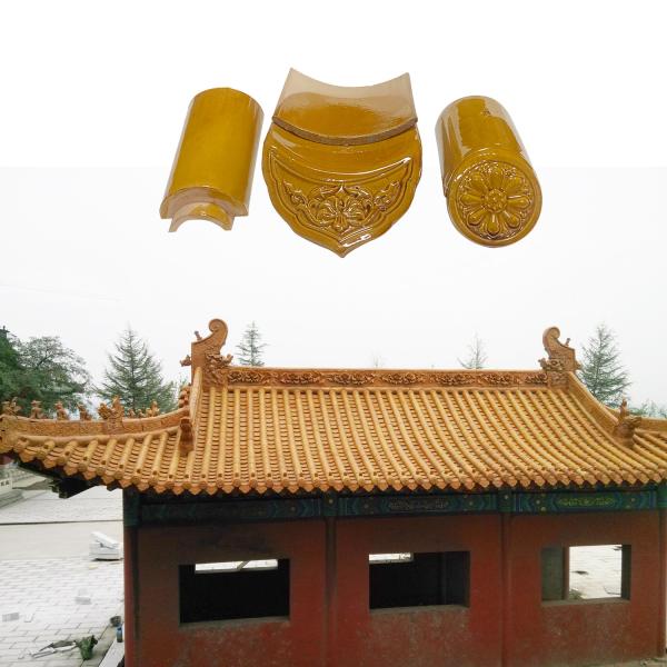 Buy Handmade Sintered Japanese Buddhist Temple Roof Traditional Chinese Ceramic Tiles at wholesale prices