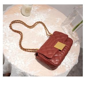 High-Quality Leather Small Fragrant Rhombus Female Crossbody Bag