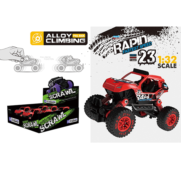 1 : 32 Alloy Climbing Vehicles Big Wheels Children's Play Toys Pull Back Go Power