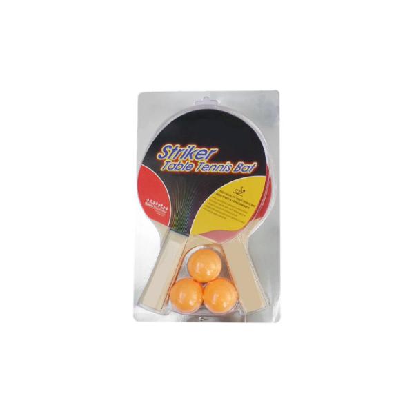 Table Tennis Set 2 Rackets with 3 Yellow Balls Sponge 1.5mm Pimple Rubber for
