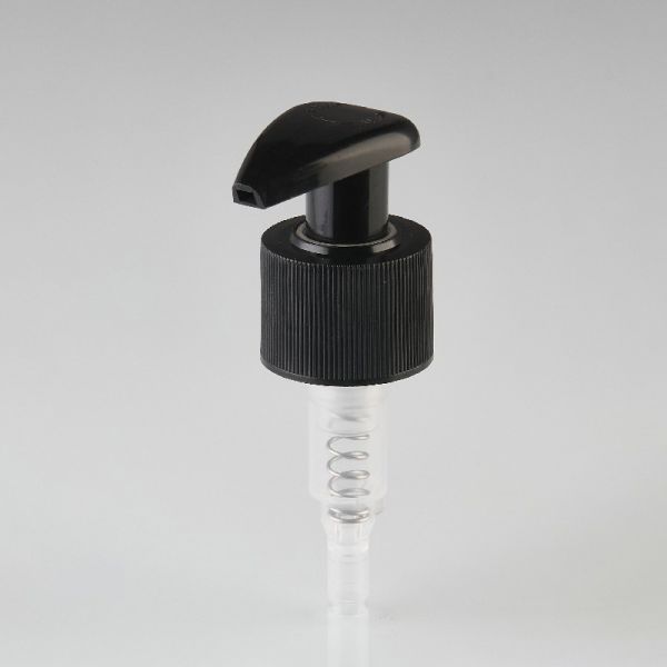 Travel-Sized Plastic Lotion Pump with Screw On Closure and Ribbed Collar for