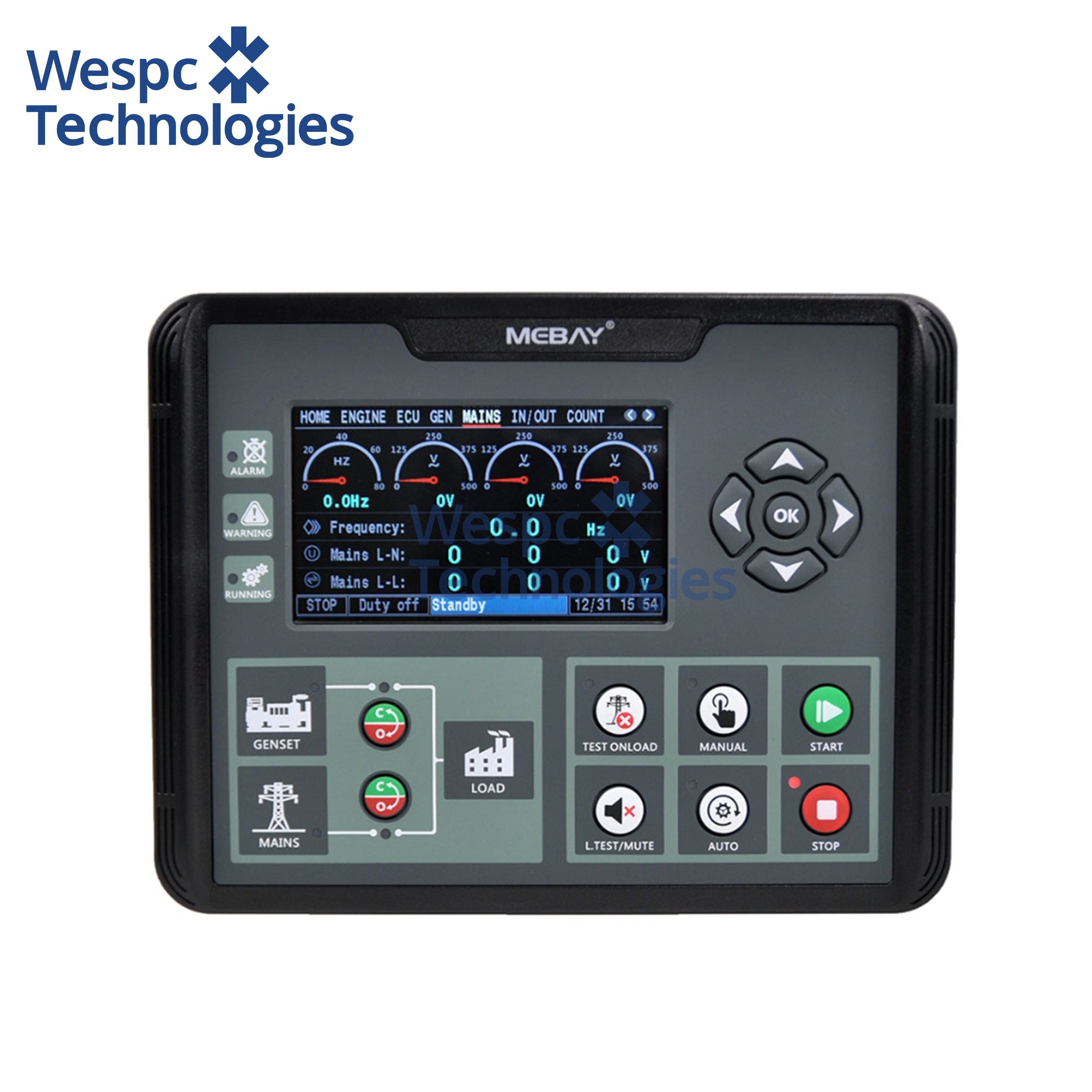 WESPEC Original DC72D MK2 Genset Controller Real-Time Parameter Monitoring