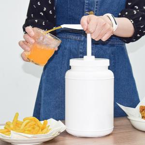 China 15ml 30ml Square Head High Viscosity Sauce Dispenser Pump With 2500ml Round Container on sale