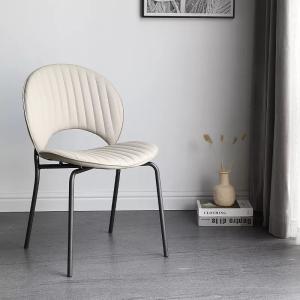 Armless Padded Cream Leatherette Dining Room Chairs Hollow Outdesign