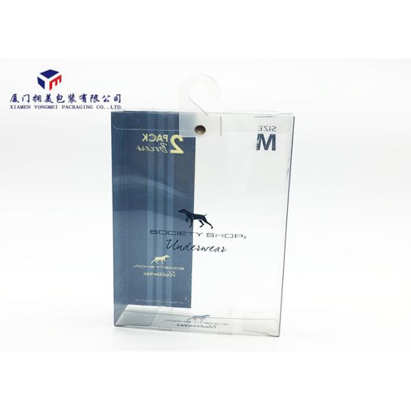 Buy Hang Hook On Box Top Men Underwear Hard Plastic Box Packaging PET Plastic Box at wholesale prices