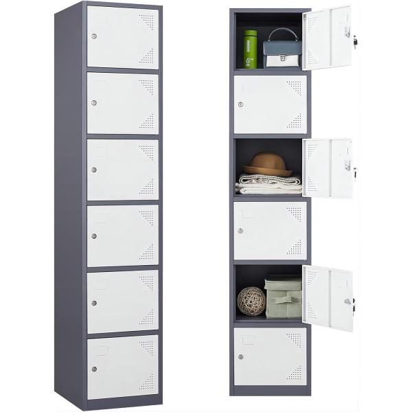 38x43x180CM 6 tiers single metal locker cabinet office furniture cabinet used in factory financial department
